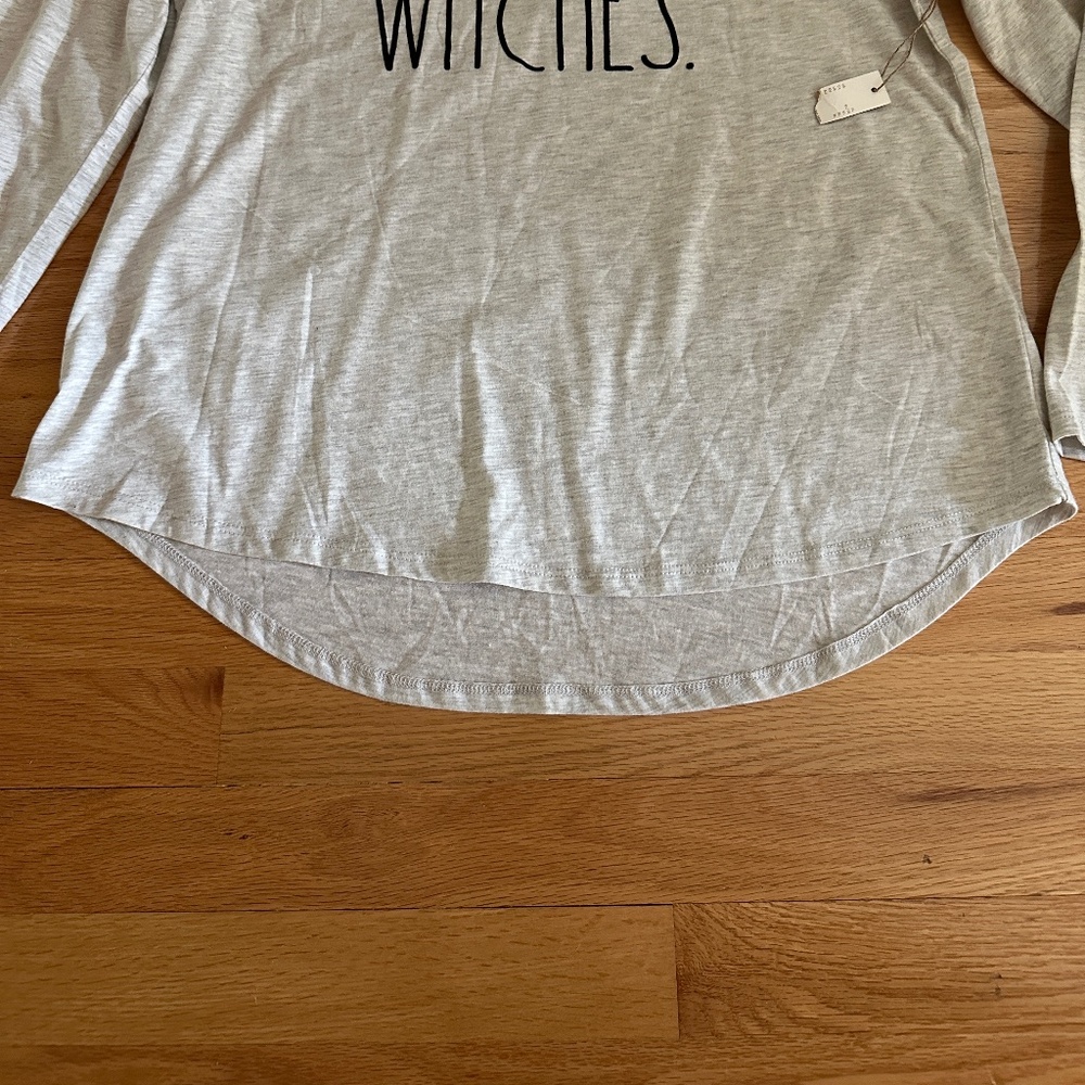 Rae Dunn Light Gray 'Drink Up Witches.' Long Sleeve Tee - Picture 8 of 9